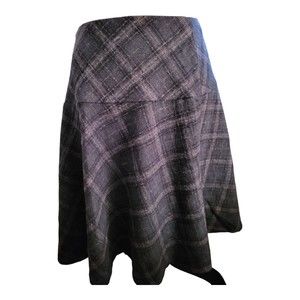 Lauren Ralph Lauren Womens A Line Skirt Size 8 - 77% Wool Blue Gray Plaid